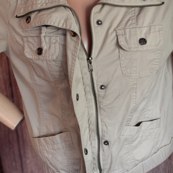 Style & Co Petite Khaki Utility Jacket P/M - Picture 4 of 8